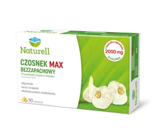Naturell Czosnek MAX Bezzapachowy  kapsułki ze składnikami wspomgającymi układ odpornościowy, 90 szt.