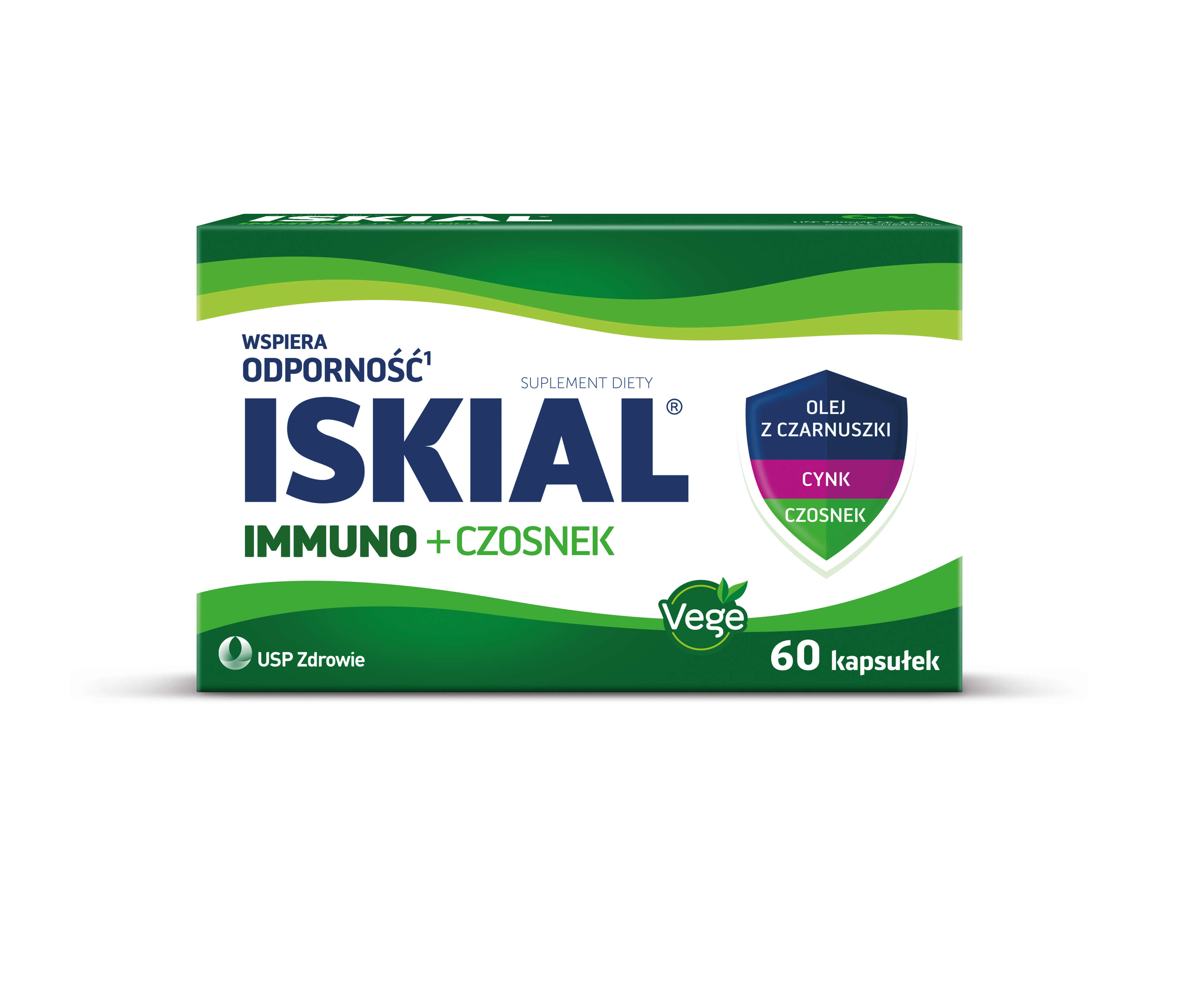 Iskial immuno + czosnek, kapsułki ze składnikami wspierającymi odporność, 60 szt.