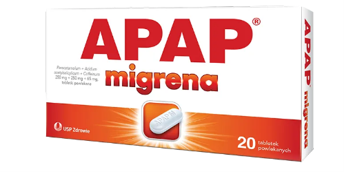 Apap Migrena tabletki na ból głowy oraz napadów migreny, 20 szt.