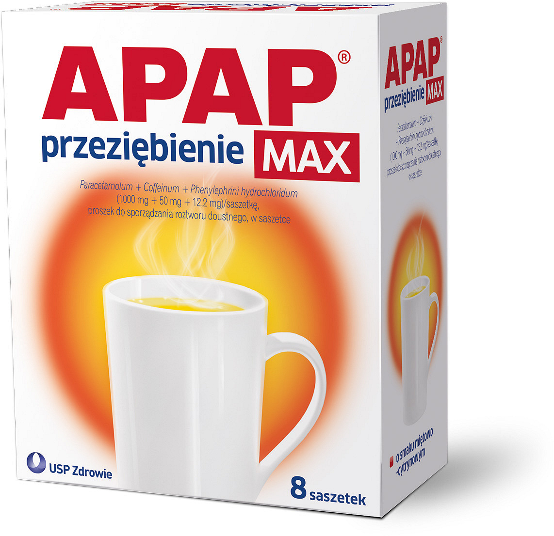 APAP Przeziębienie Max, 8 saszetek KRÓTKA DATA 31.10.2024