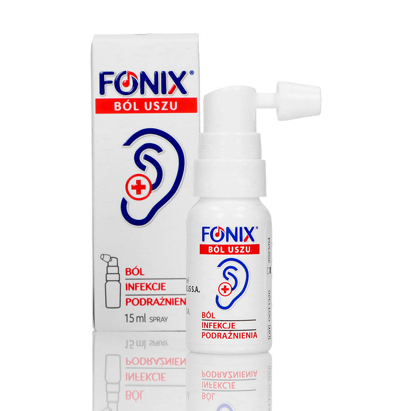 Fonix Ból Uszu, spray na podrażnienie, infekcję i ból ucha, 15 ml
