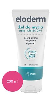 Eloderm, żel do mycia ciała i włosów 2 w 1, 200 ml
