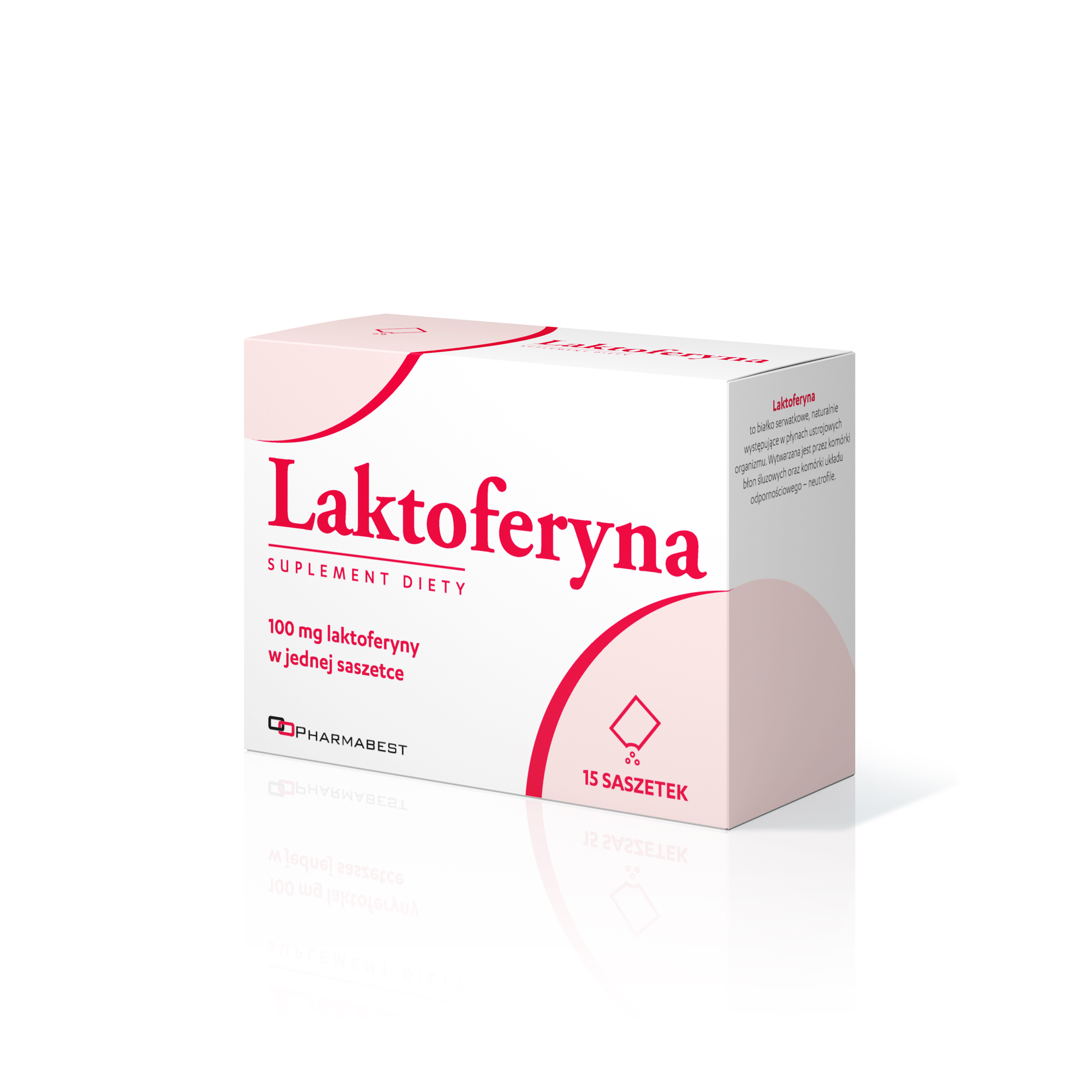 Laktoferyna, proszek ze składnikami wspierającymi odporność i niedobory żelaza, 15 sasz.