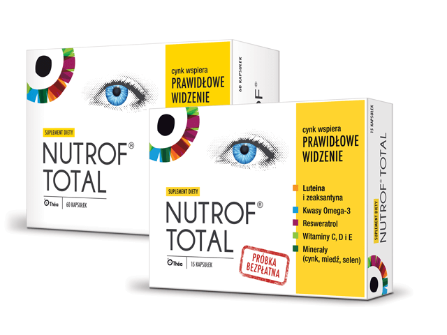 Nutrof Total + D3, kapsułki ze składnikami wspierjącymi utrzymanie prawidłowego widzenia, 60 + 15 szt. gratis