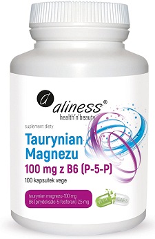 Aliness Taurynian Magnezu 100 mg B6, 100 vege kapsułek
