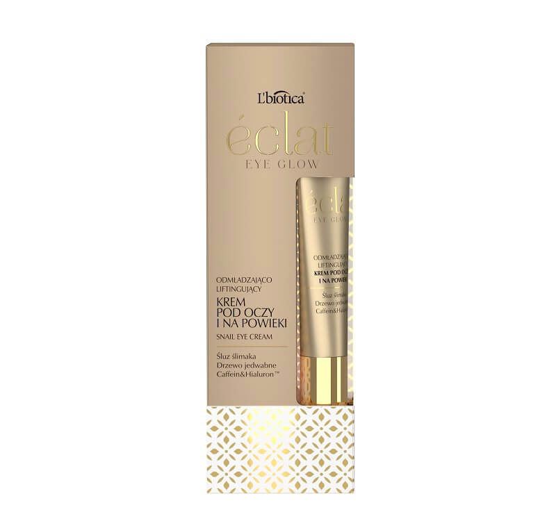 L'biotica Eclat Eye Glow , krem pod oczy odmładzający ze śluzem ślimaka, 15 ml