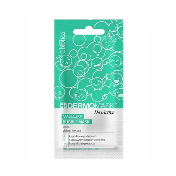 Dermomask Day Active, maseczka bąbelkowa z aloesem i zieloną herbatą, 10 ml