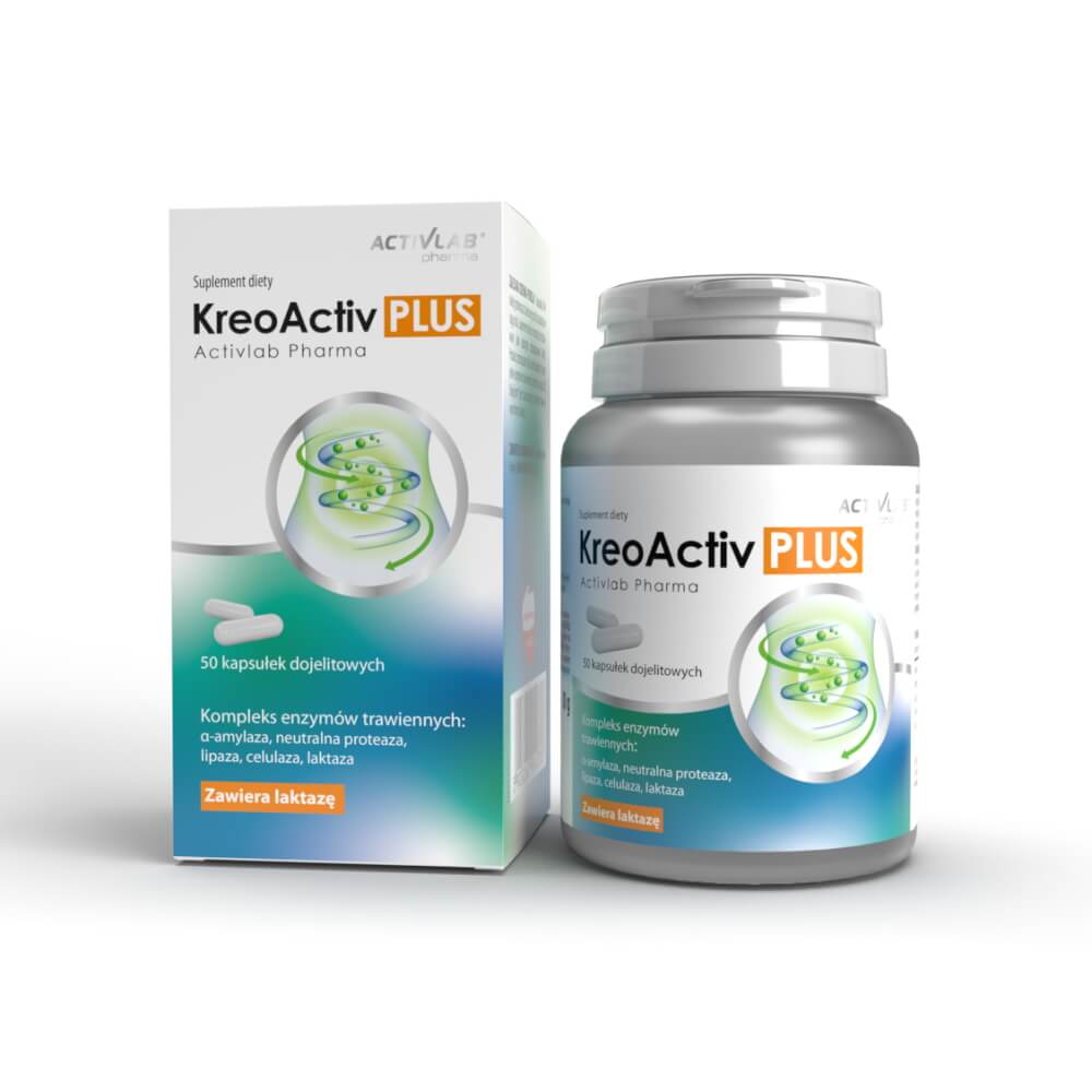 KreoActive PLUS, kapsułki z kompleksem enzymów trawiennych, 50 szt.