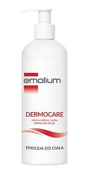 Emolium Dermocare, emulsja do ciała do skóry suchej, wrażliwej i skłonnej do alergii, 200 ml