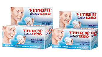 Vitrum Calcium 1250 + Vitaminum D3, tabletki z wapniem i witaminą D3 wspierającymi mocne kości i zęby, 120 szt.