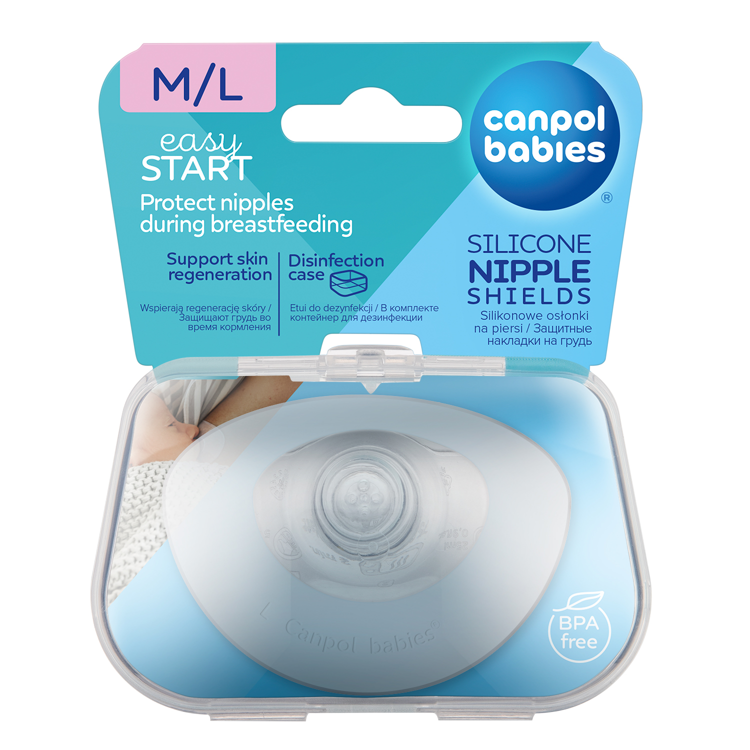 Canpol Babies , silikonowe osłonki piersi M/L EasyStart, 2 szt.