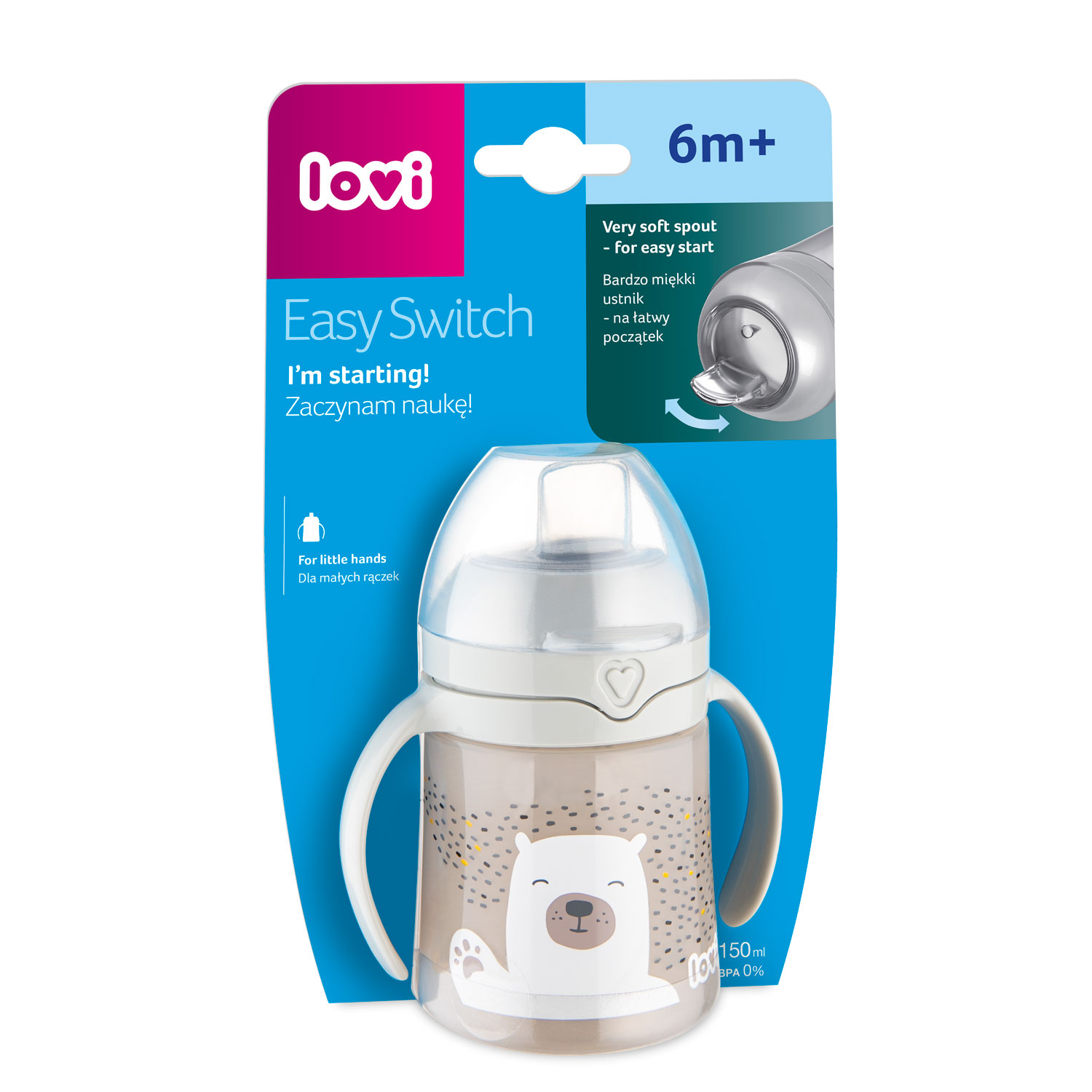 Lovi l Buddy Bear, pierwszy kubek Easy Switch 150 ml, 1 szt.