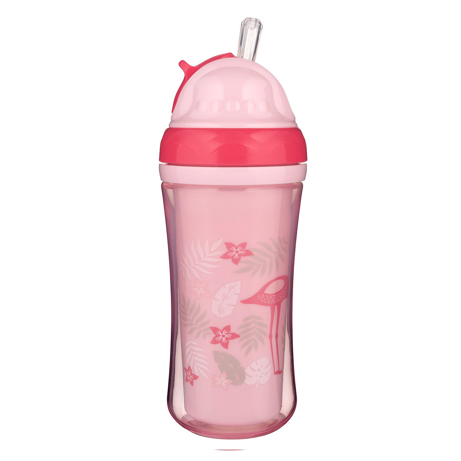 Canpol Babies, bidon ze składaną rurką silikonową flaming 260 ml