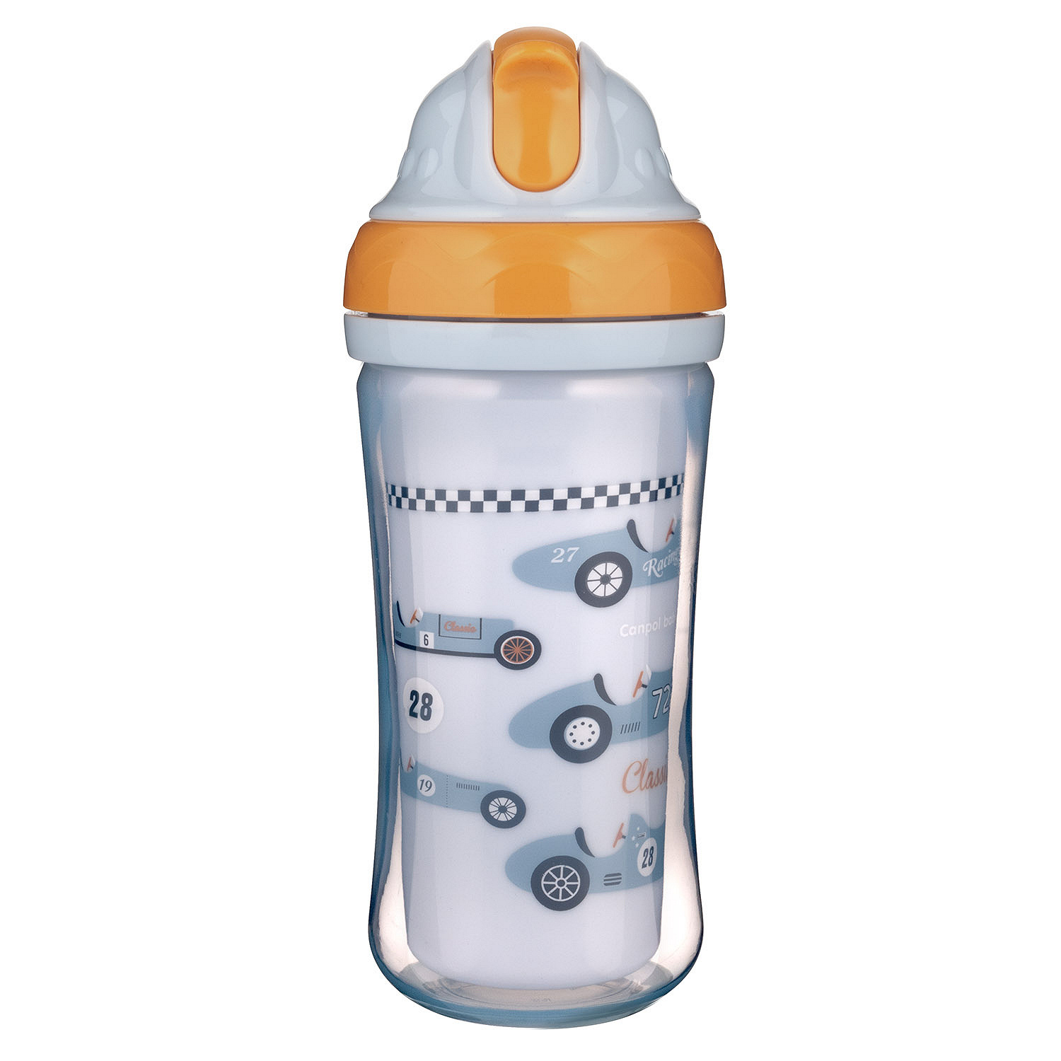 Canpol Babies, bidon ze składaną rurką silikonową 260ml samochody