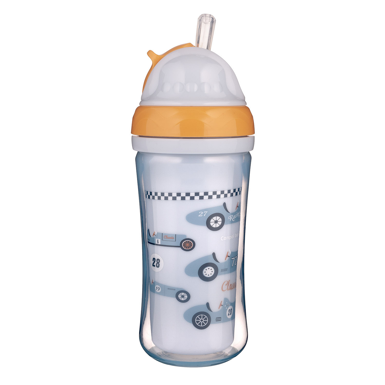 Canpol Babies, bidon ze składaną rurką silikonową 260ml samochody