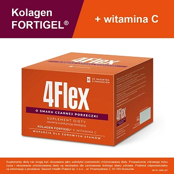 4Flex, proszek do sporządzania roztworu o smaku czarnej porzeczki z witaminą C, 30 sasz.