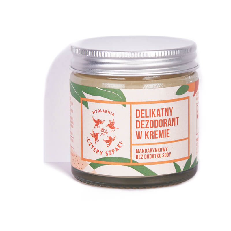 4Szpaki Delikatny dezodorant w kremie , mandarynkowy bez dodatku sody, 60 ml