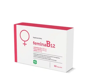 Femina B12, kapsułki ze składnikami wspomagającymi produkcję czerwonych krwinek i hemoglobiny, 60 szt.