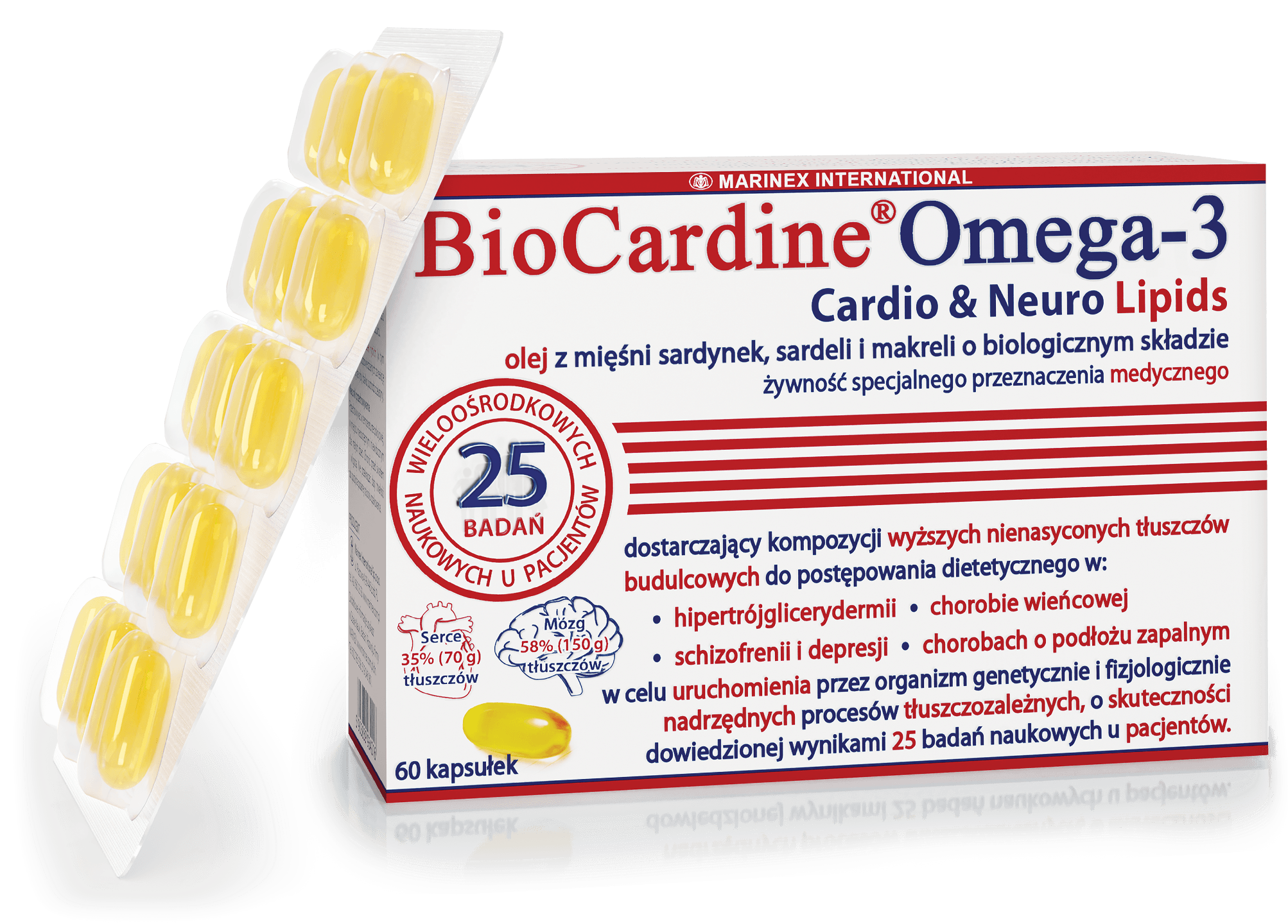 BioCardine Omega-3 Cardio Neuro Lipids 60 kapsułek