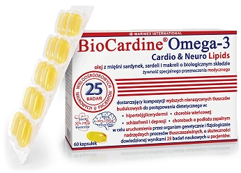 BioCardine Omega-3 Cardio Neuro Lipids, 60 kapsułek