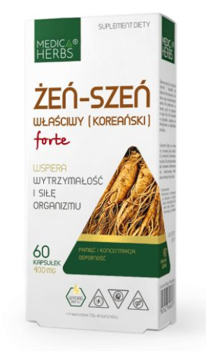 Medica Herbs żeń-szeń właściwy koreański, 60 kaps.