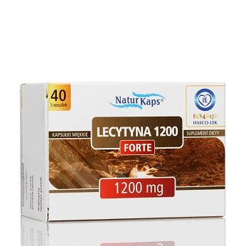 Lecytyna 1200 Forte NaturKaps, kapsułki z lecytyną, przeznaczone dla osób narażonych na stres, 40 szt.