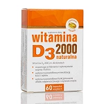 Witamina D3 2000, kapsułki z witaminą D3 wspierającą działanie układu odpornościowego, 60 szt.