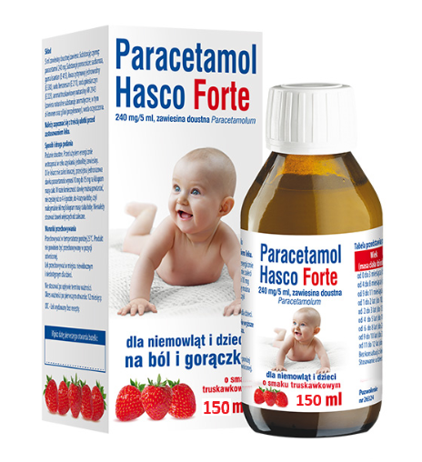 Paracetamol Hasco Forte zawiesina, truskawka, 150 ml