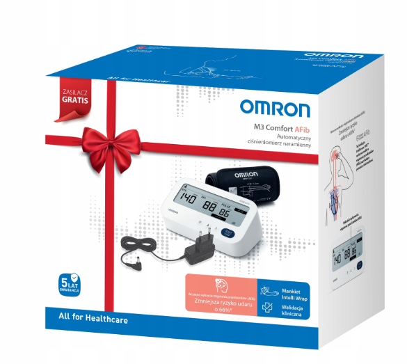 Omron M3 Comfort Afib ciśnieniomierz z zasilaczem, 1 szt.