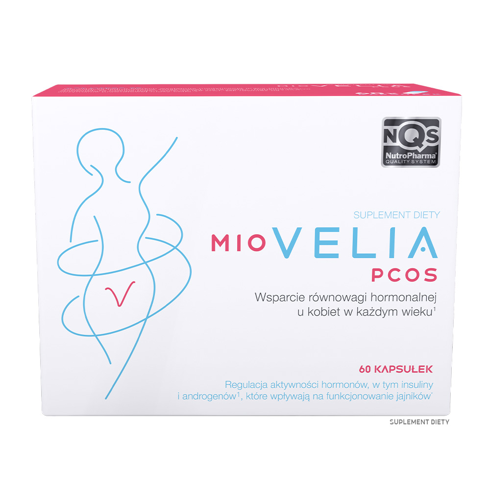 Miovelia PCOS  kapsułki ze składnikami wspomagającymi gospodarkę hormonalną u kobiet, 60 szt.