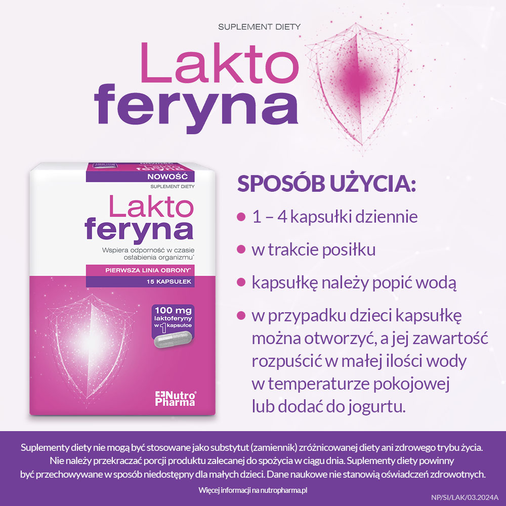 Laktoferyna, 15 kapsułek