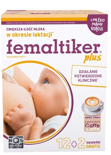 Femaltiker Plus smak caffe latte, 14 saszetek