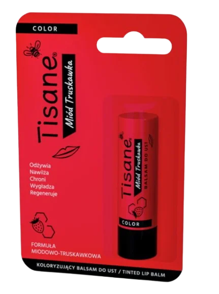 Tisane Color miód-truskawka, balsam do ust, 1 szt.