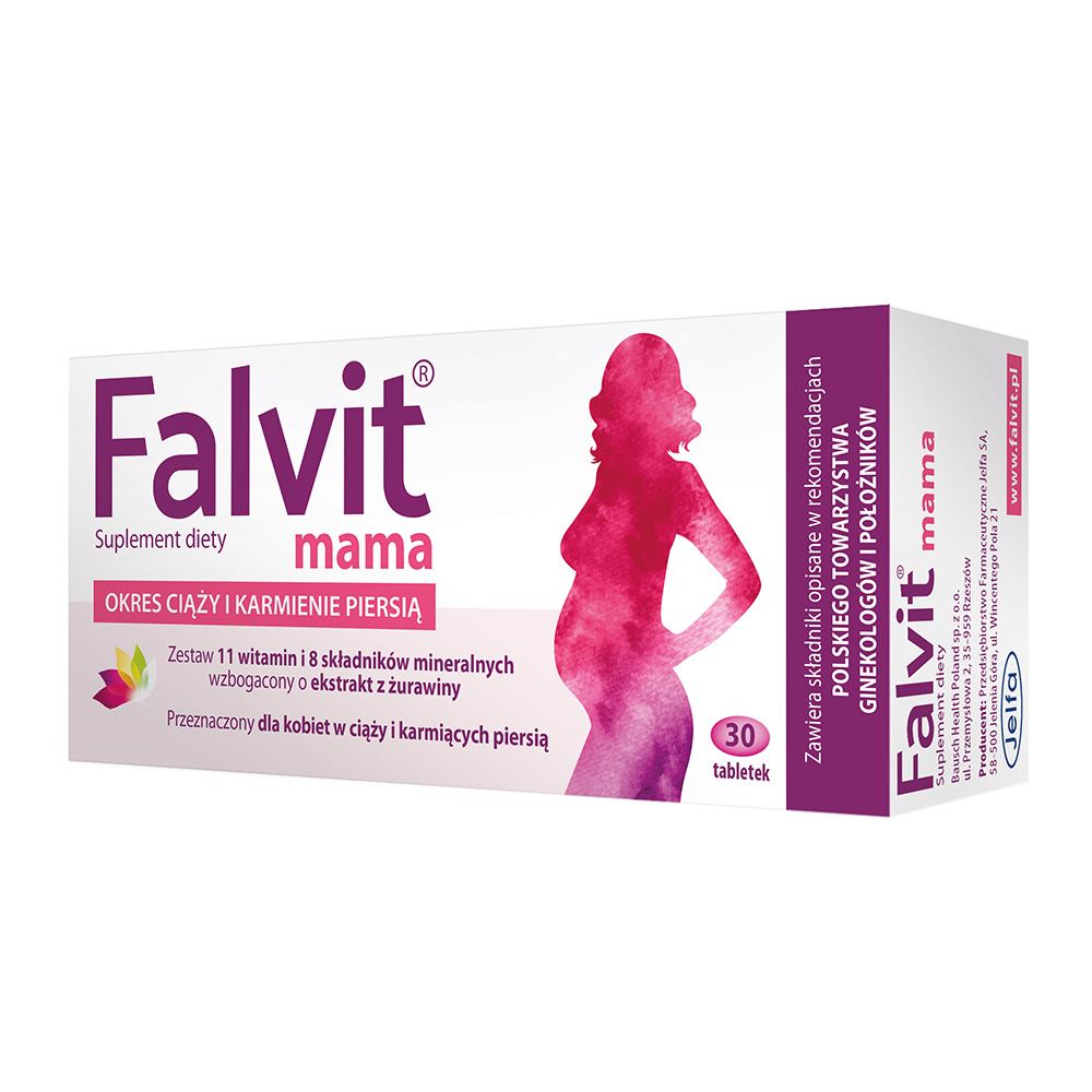 Falvit Mama  tabletki przeznaczone dla kobiet w ciąży i karmiących piersią, 30 szt.