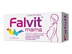 Falvit mama tabletki z zestawem składników i witamin dla kobiet w ciąży i karmiących, 60 szt.