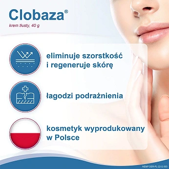 Clobaza, krem do codziennej pielęgnacji skóry suchej i wrażliwej, tuba 40 g
