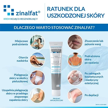 Zinalfat, krem łagodzący podrażnienia skóry, przyspieszający regenerację naskórka, tuba 50 ml