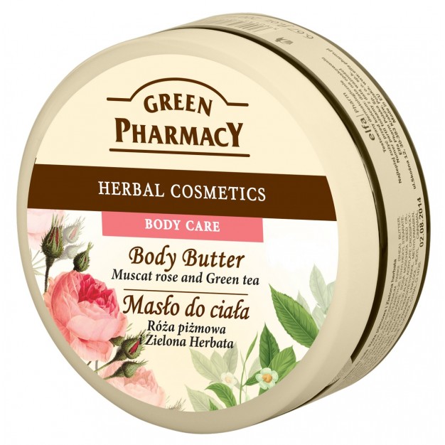 ELFA PHARM Green Pharmacy, masło do ciała z olejkiem z nasion róży piżmowej i zieloną herbatą, 200 ml — Inhaltsstoffe i ocena