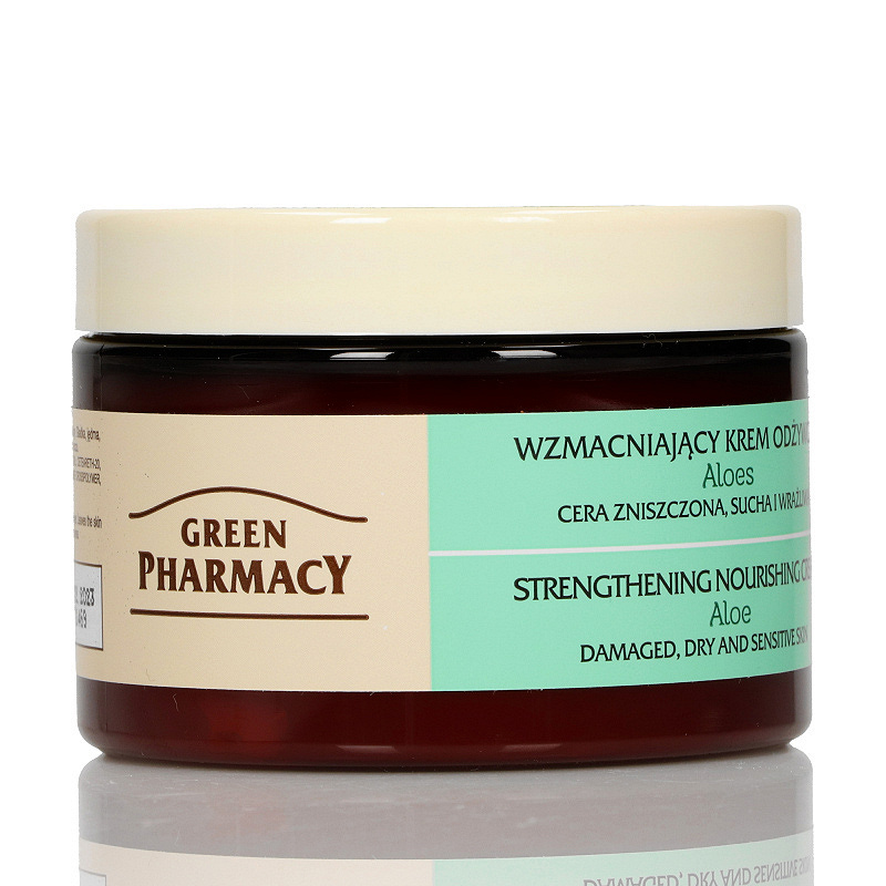 Green Pharmacy, krem do twarzy wzmacniający, odżywczy z aloesem, 150 ml