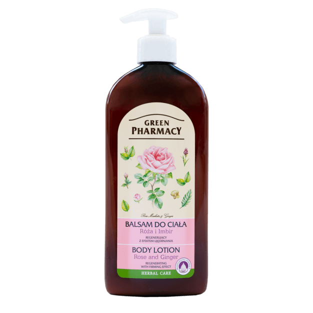 Green Pharmacy, ujędrniający balsam do ciała, róża i imbir, 500 ml
