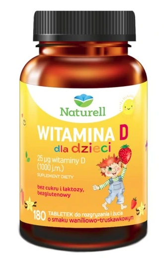 Naturell Witamina D dla dzieci, 180 tabletek do żucia