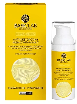 BasicLab, antyoksydacyjny krem z witaminą C, rozświetlenie i wygładzenie 50 ml