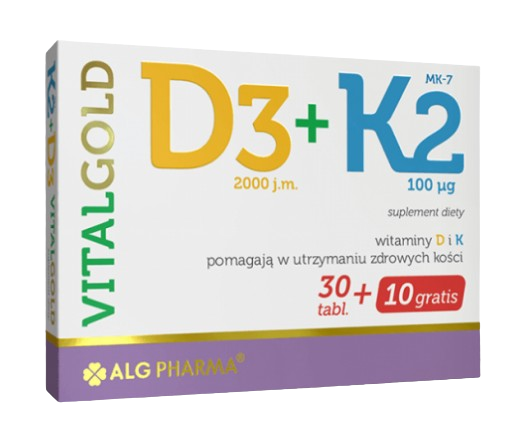 D3 + K2 Vitalgold, 40 tabletek powlekanych