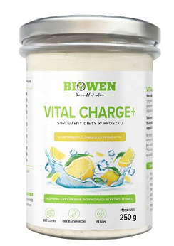 Biowen Elektrolity Vital Charge+, o smaku cytrynowym, proszek, 250 g