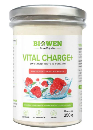 Biowen Vital Charge+ Elektrolit smak malinowy, proszek, 250 g