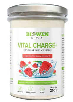 Biowen Vital Charge+ Elektrolit, smak malinowy, proszek, 250 g