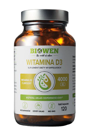 Biowen Witamina D3 z lanoliny 120 kapsułek