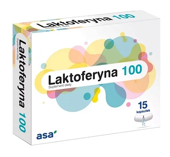 Laktoferyna 100, kapsułki ze składnikami wspomagającymi prawidłowe funkcjonowanie układu odpornościowego, 15 szt.