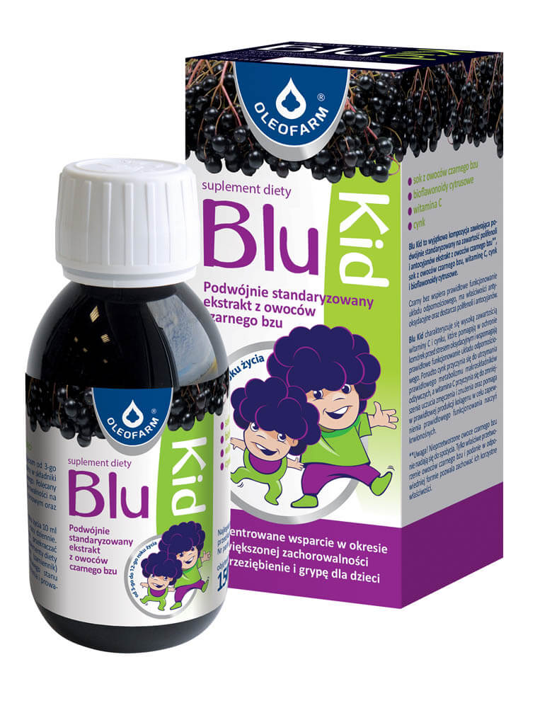 Blu Kid, syrop ze składnikami wspierającymi odporność dla dzieci, butelka 150 ml