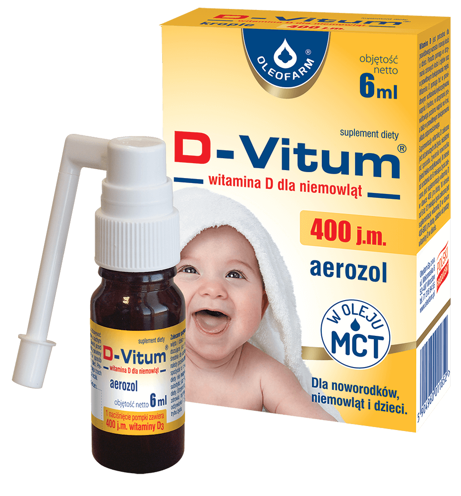 D-Vitum 400 j.m., aerozol z witaminą D dla niemowląt, 6 ml